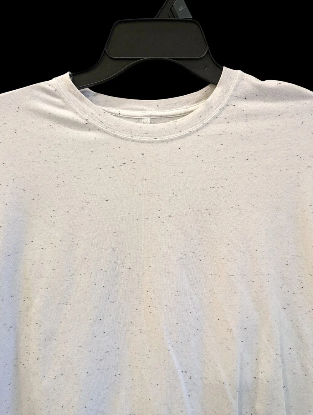 Lululemon LA Relaxed 3/4 Sleeve Crew Neck Top 10 White Confetti Pima Cotton
